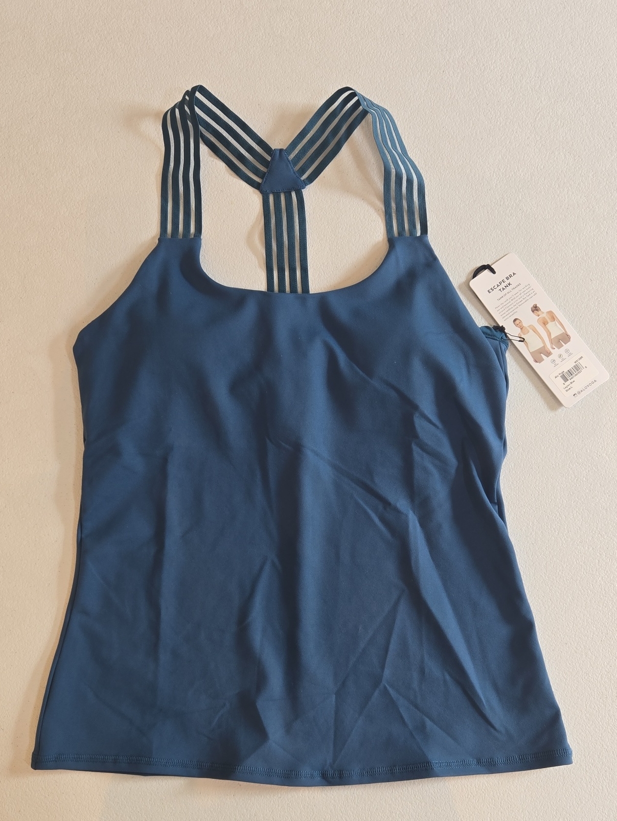 Alo Yoga Women's Tank Top In Teal Blue With Strappy Back